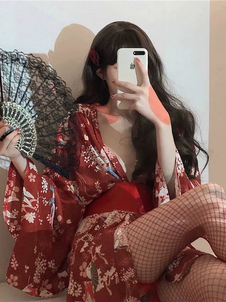 Robe Silk Women - Sex Japanischer Kimono Sexy Nachtwäsche Cosplay