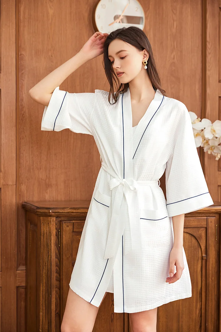 Waffel-Jacquard, 100 % Maulbee – Robe Silk Women Bewertung und Preis