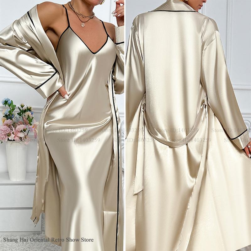 Sexy Lange Twinset Robe Set Ch – Robe Silk Women Bewertung und Preis